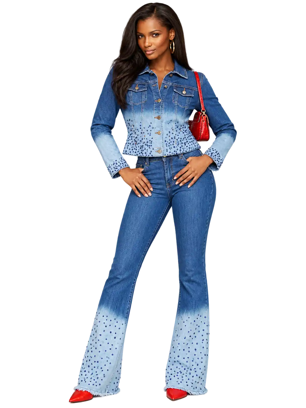 Crystal Fade Denim Set