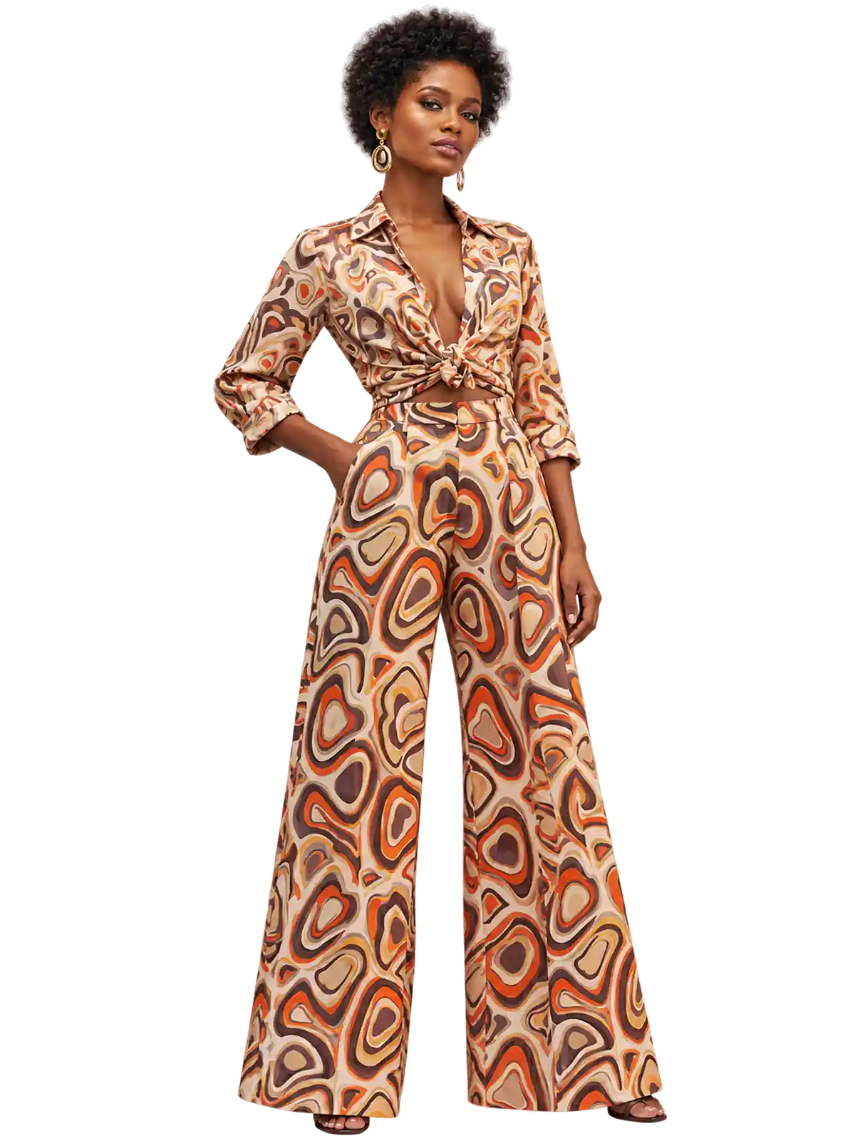 Retro Earth Palazzo Jumpsuit