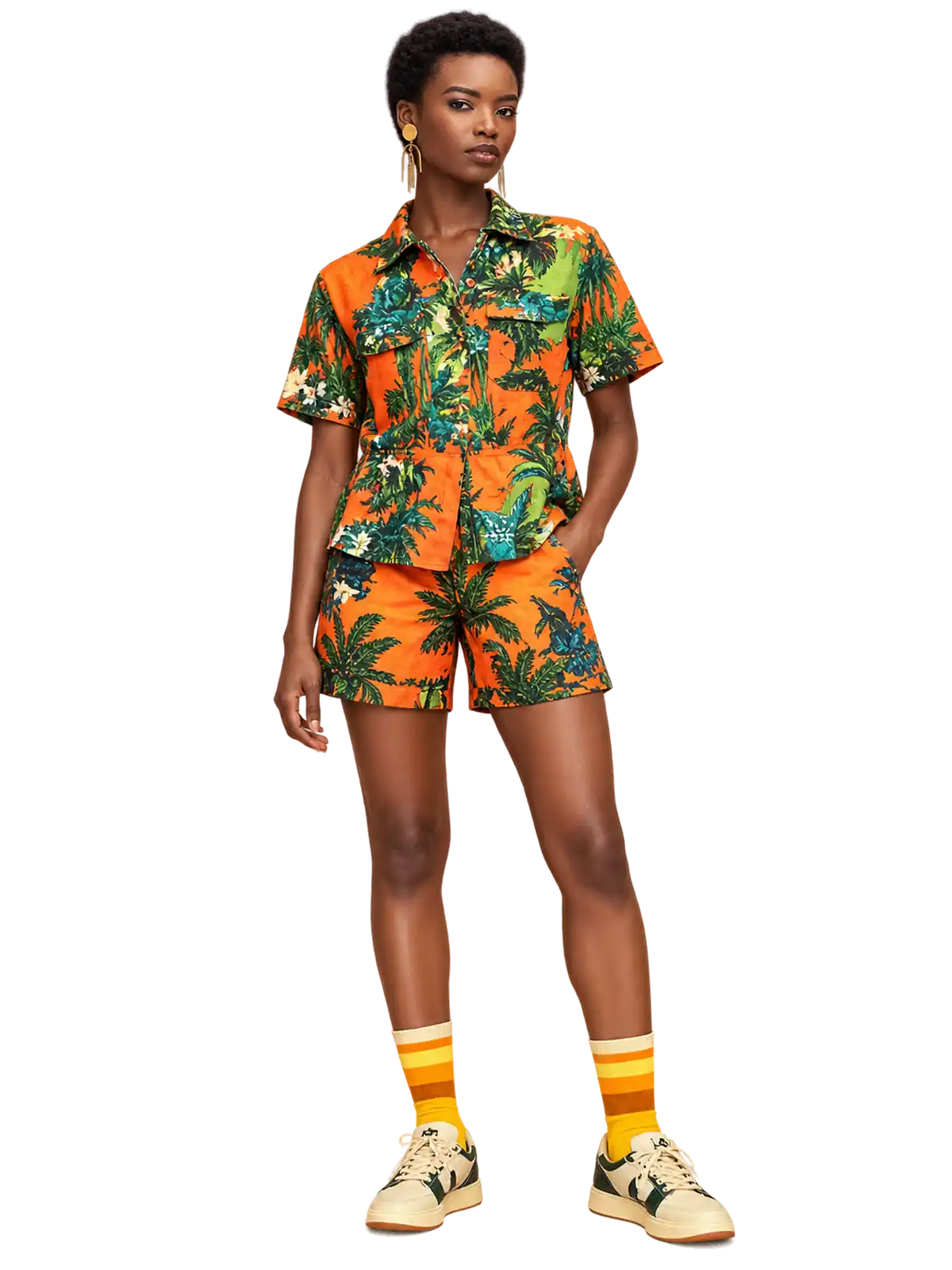 Sunset Tropic Shirt Short Set