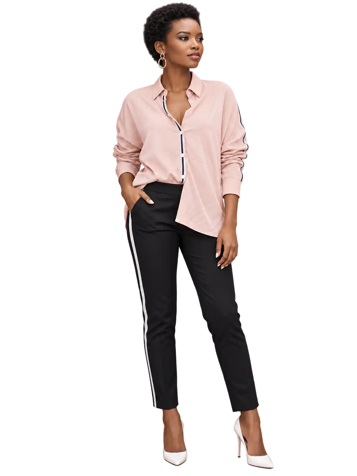 Blush Trim Blouse